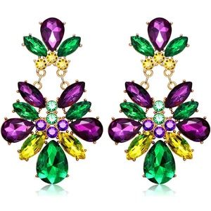 Mardi Gras Jeweled Earrings